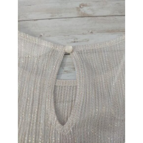 New Lauren Conrad Womens Small Sheer Beige Gold Top Ethereal Fairy Whimsigoth - Picture 11 of 11